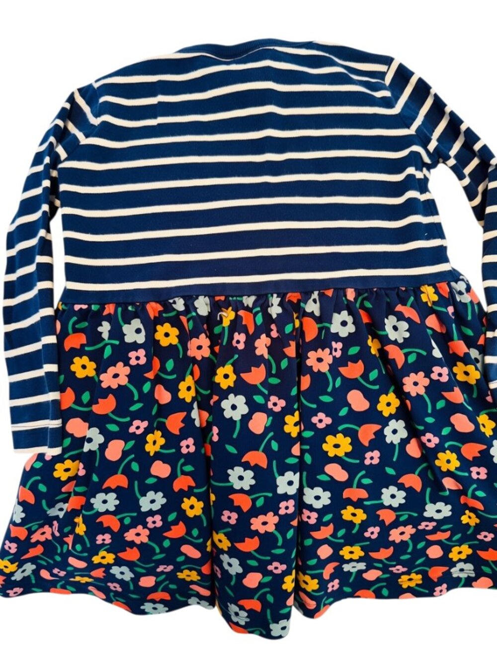 Hanna Andersson Girls Play Dress in Navy Stripe/florals Size 3-Toddlers